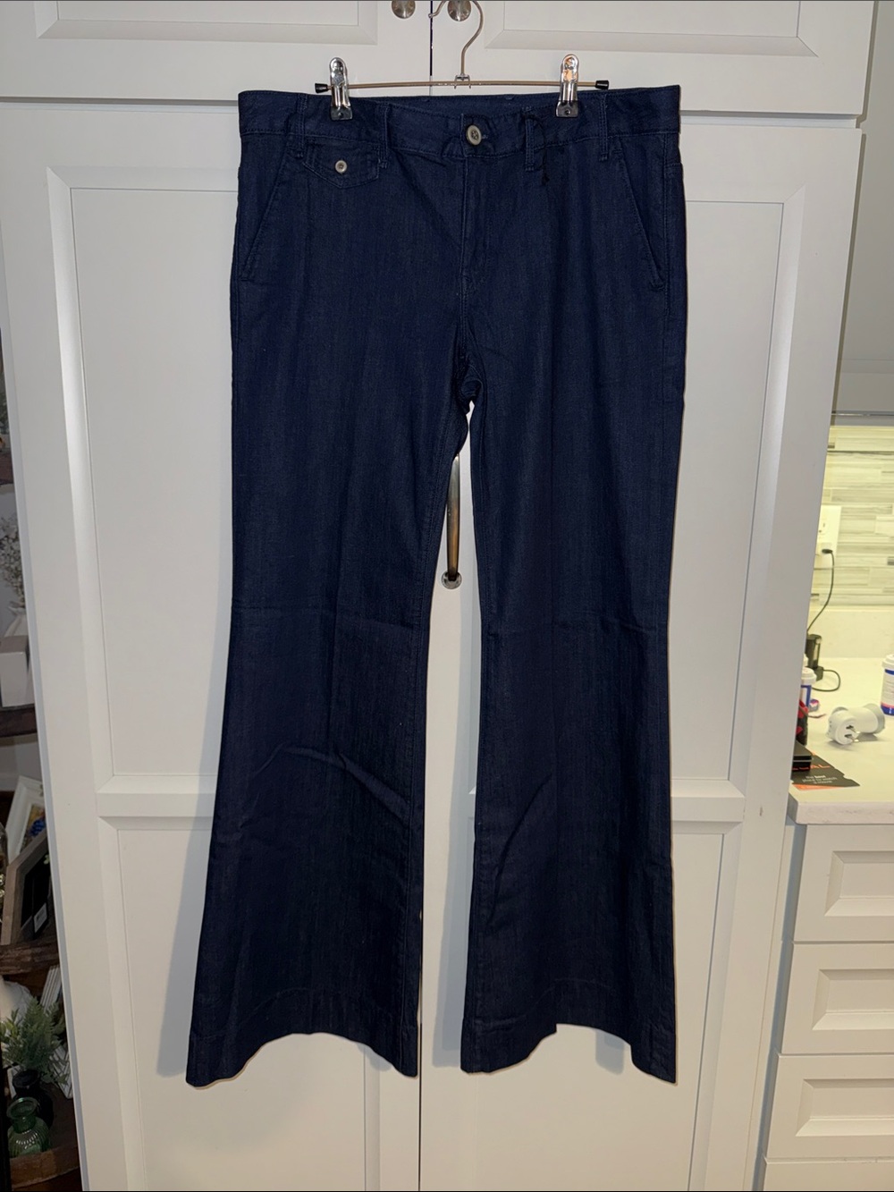 Gap 1969 Modern Trouser Jeans Dark Wash Flare Wide Leg Womens Size 31/12 new